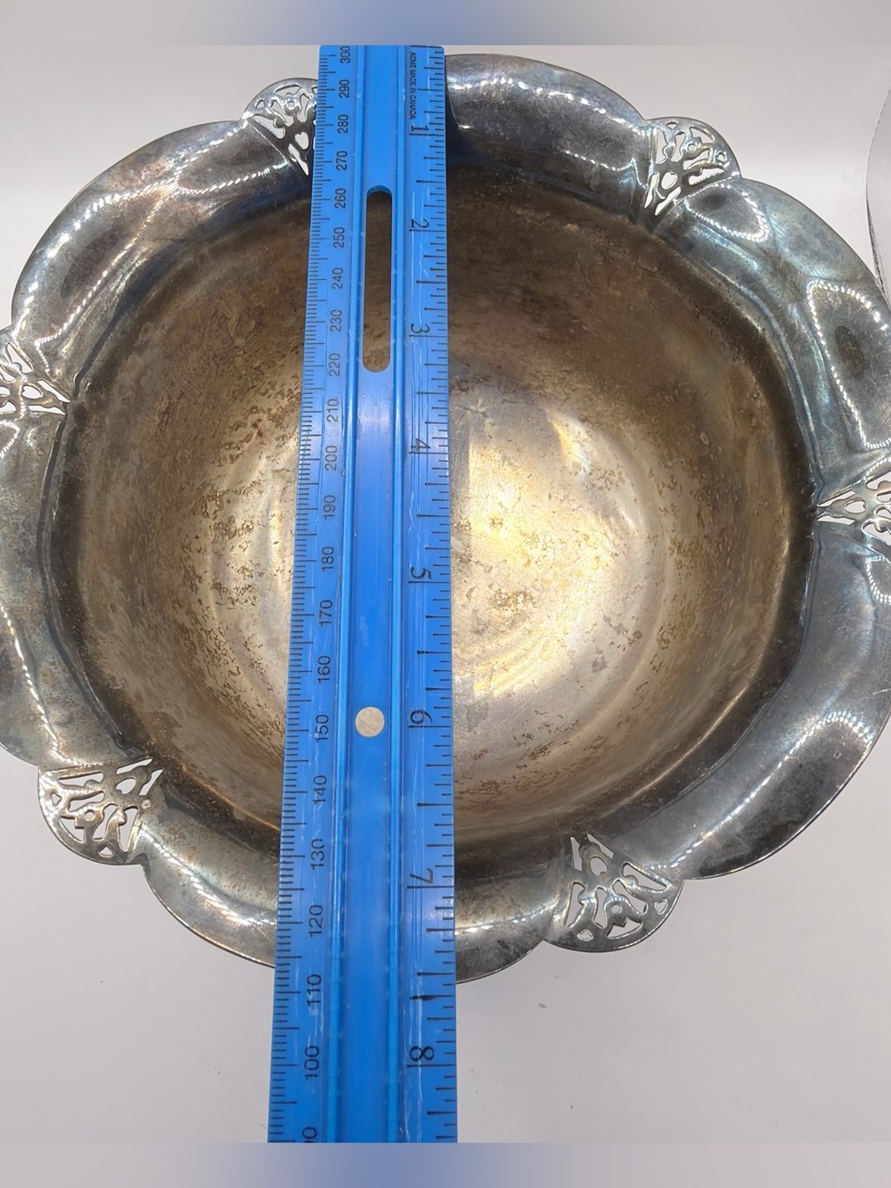 Vintage Silver-Tone Decorative Bowl/ Serving Trays - Picture 9 of 14